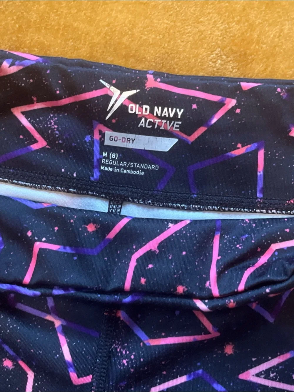 Old Navy Active Leggings Lot 5 Girls sz 8 Medium Black Camo White Back to School